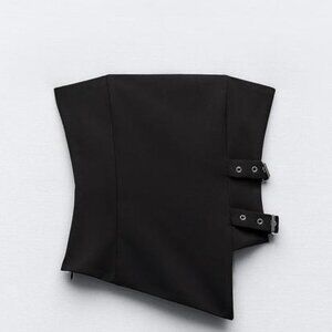 ZARA STRAPLESS BUCKLE TOP black M